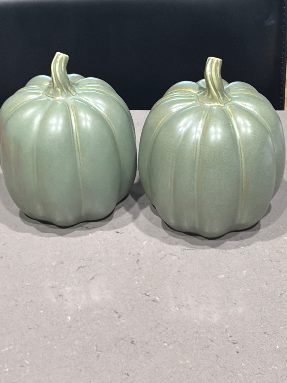 H&M Home Sage Green Ceramic Decorative Pumpkins - Set of Two